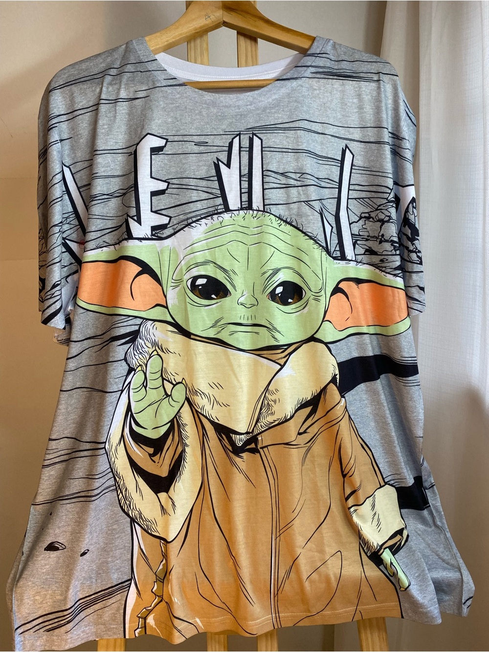 Star Wars Mandalorian Grogu Baby Yoda All Over Graphic Shirt XL NWT